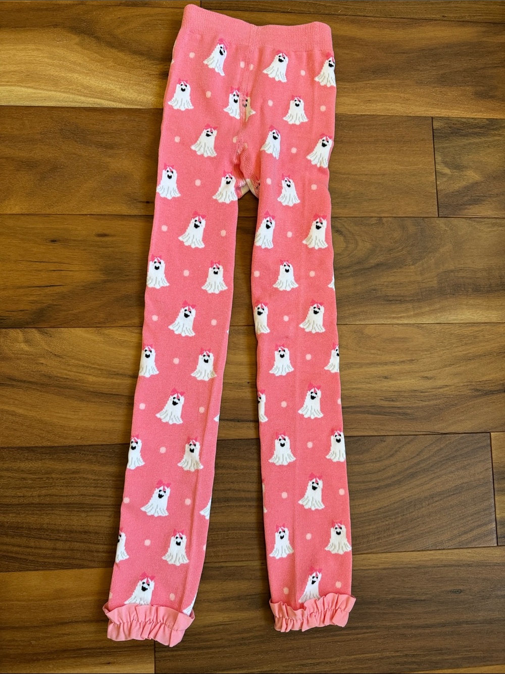 Ruffle Butts Pink Ghost Print Leggings